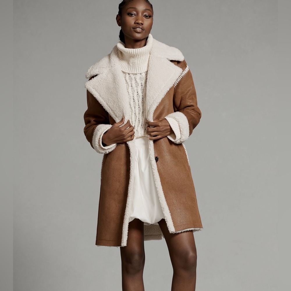 Anthropologie Avec Les Filles Faux-Shearling Coat XL